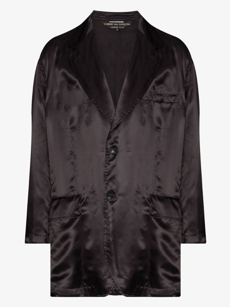 Rose Skull Oversized Satin Blazer