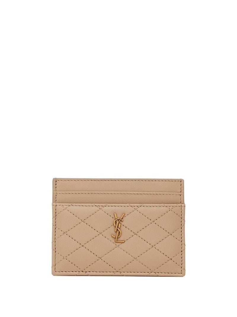 Neutral Gaby Quilted Leather Card Holder