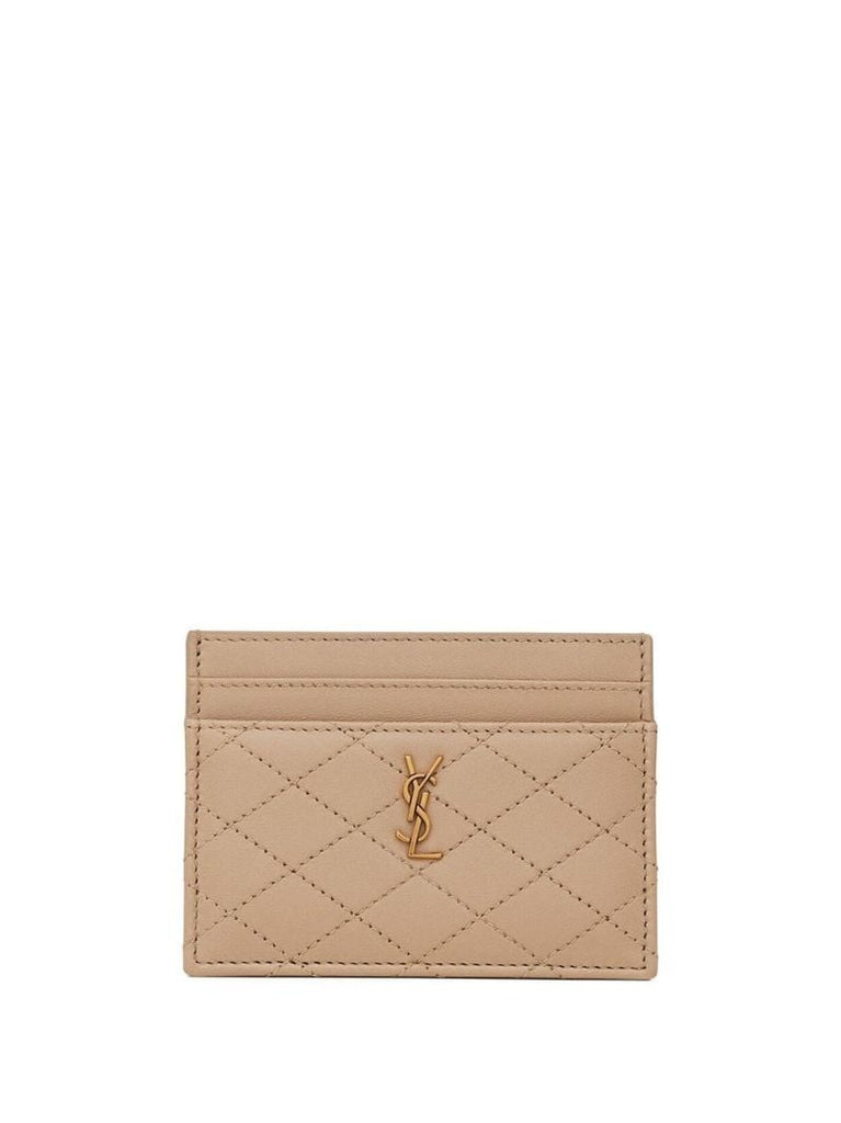 Neutral Gaby Quilted Leather Card Holder