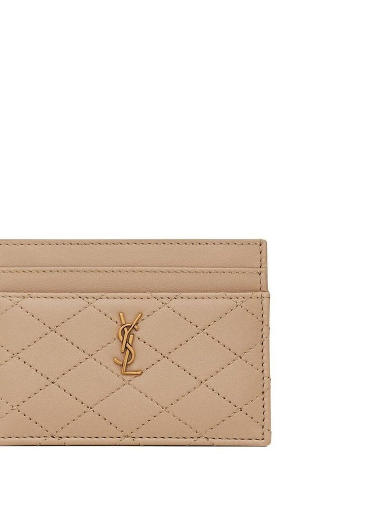 Neutral Gaby Quilted Leather Card Holder