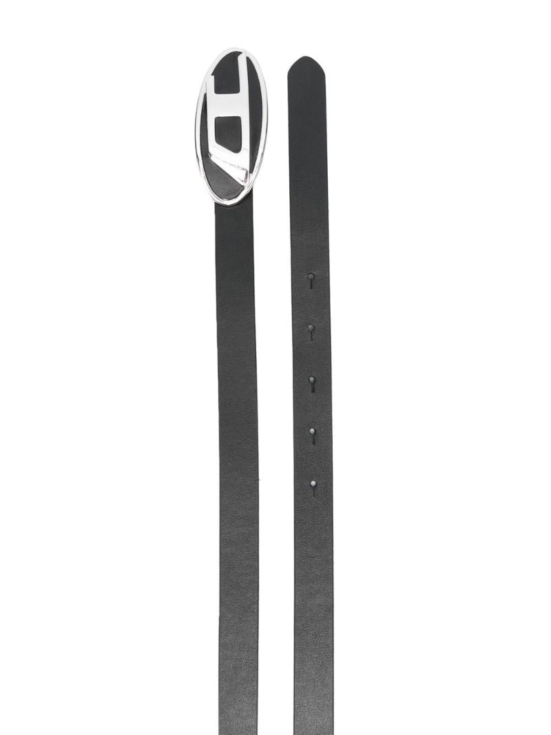 Black D Logo Leather Belt
