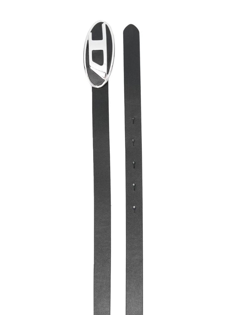 Black D Logo Leather Belt