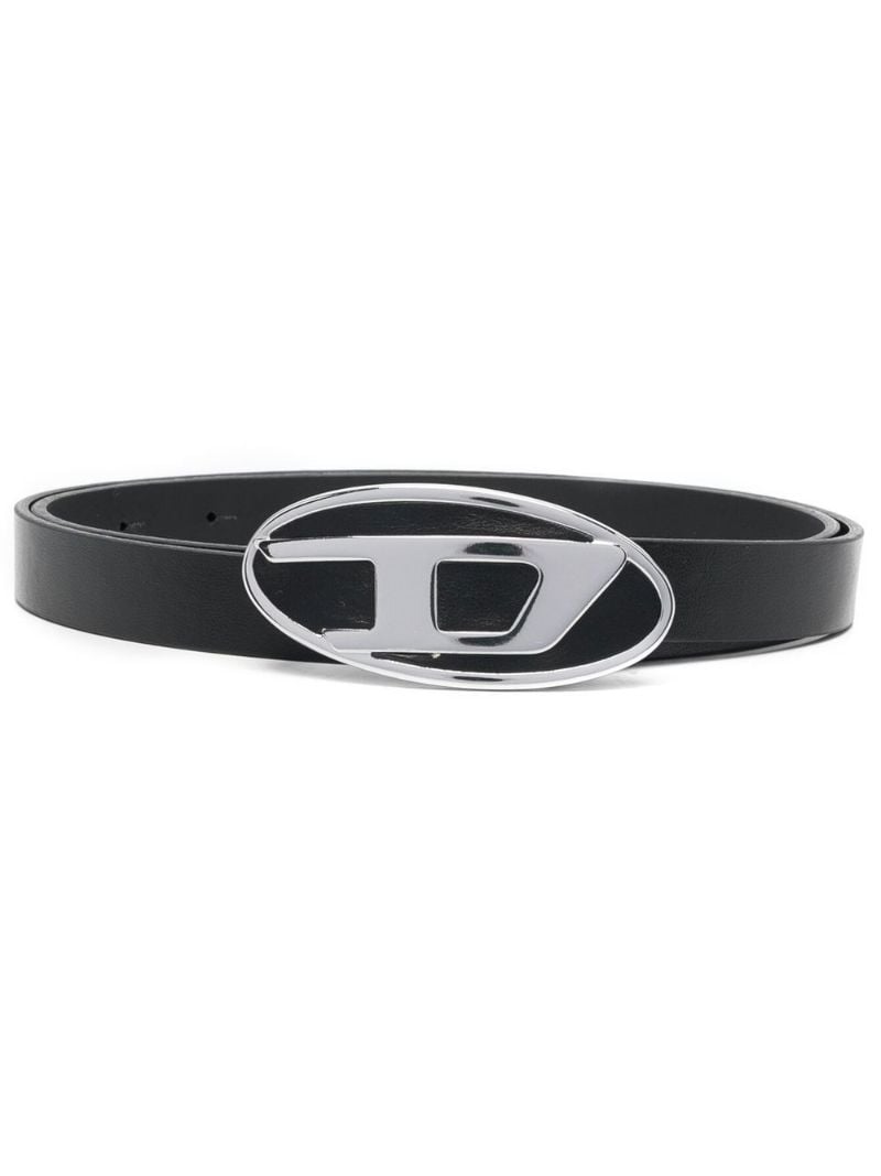 Black D Logo Leather Belt