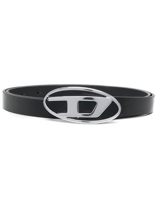 Black D Logo Leather Belt