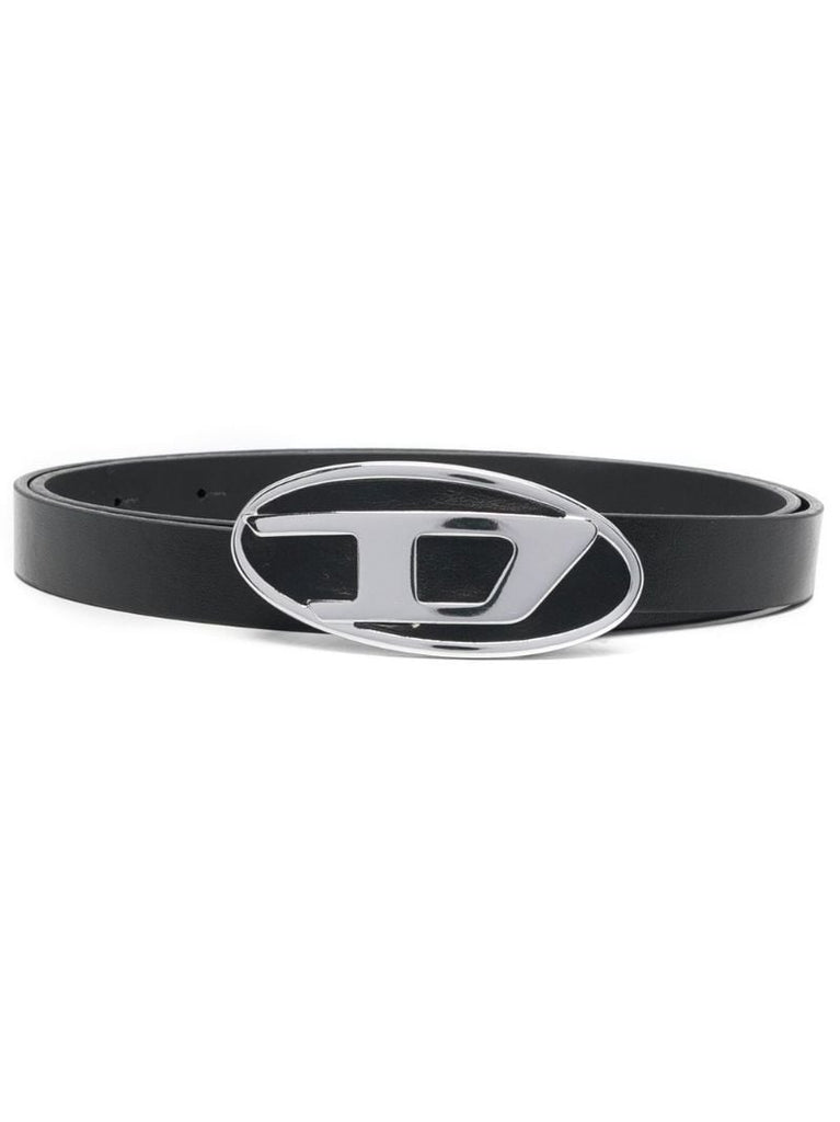 Black D Logo Leather Belt