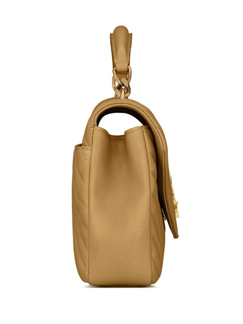 Brown College Medium Leather Shoulder Bag
