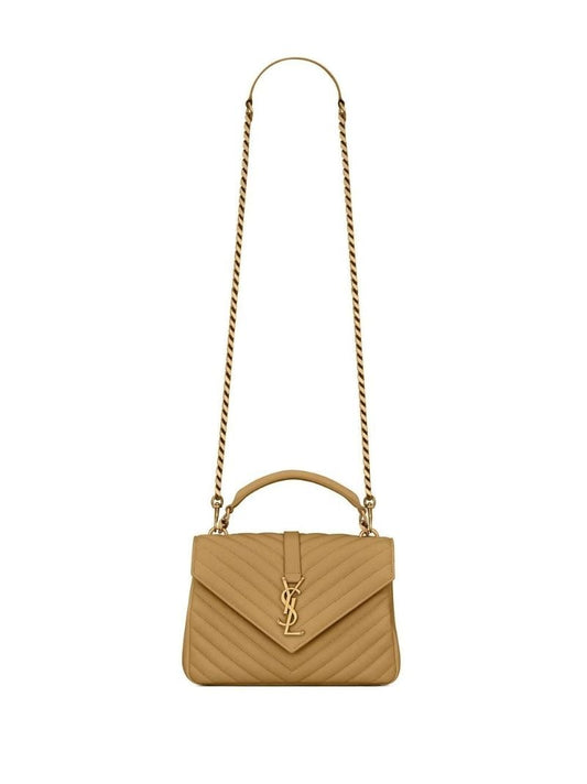 Brown College Medium Leather Shoulder Bag