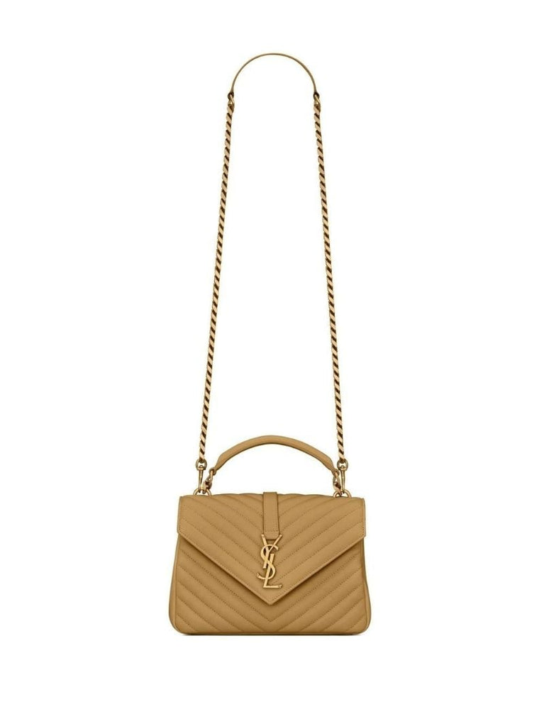 Brown College Medium Leather Shoulder Bag