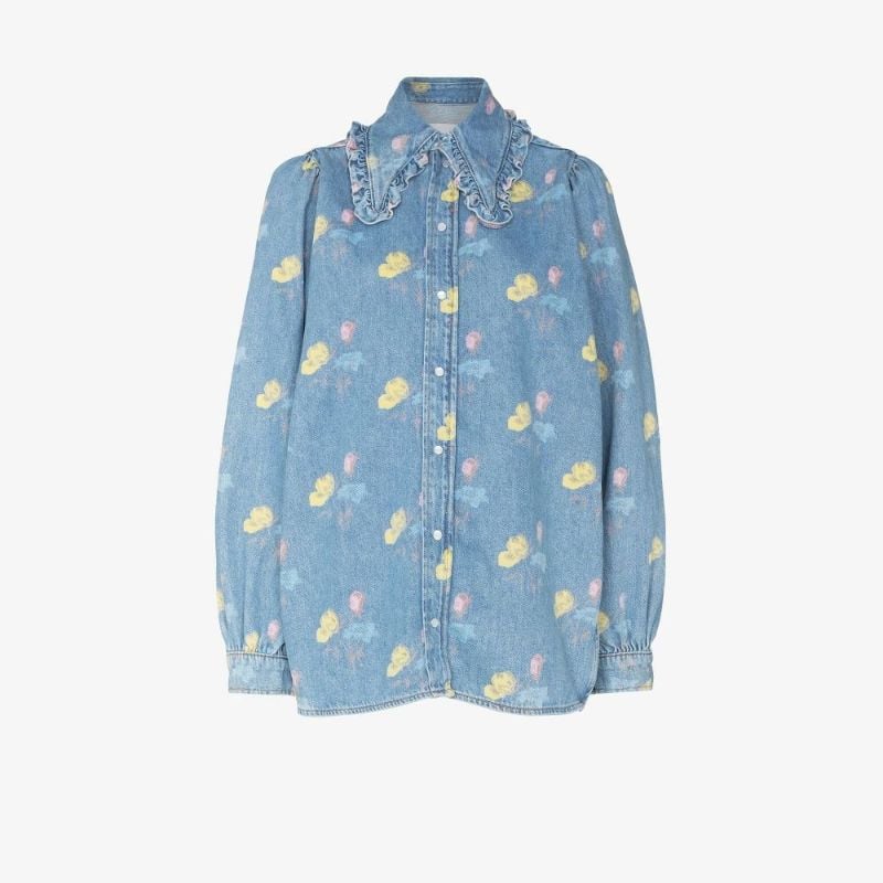 Floral Print Denim Shirt
