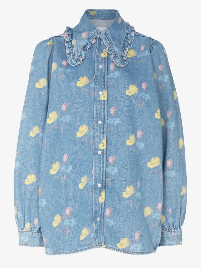 Floral Print Denim Shirt