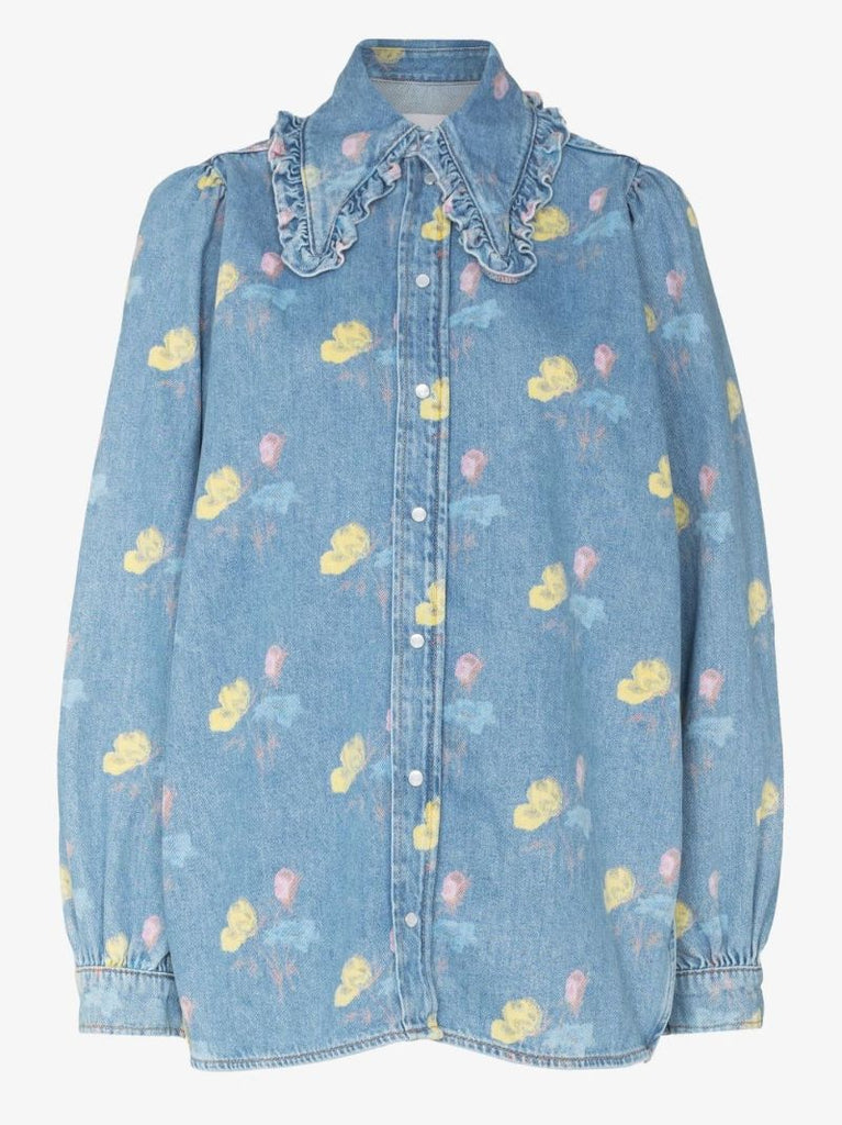 Floral Print Denim Shirt