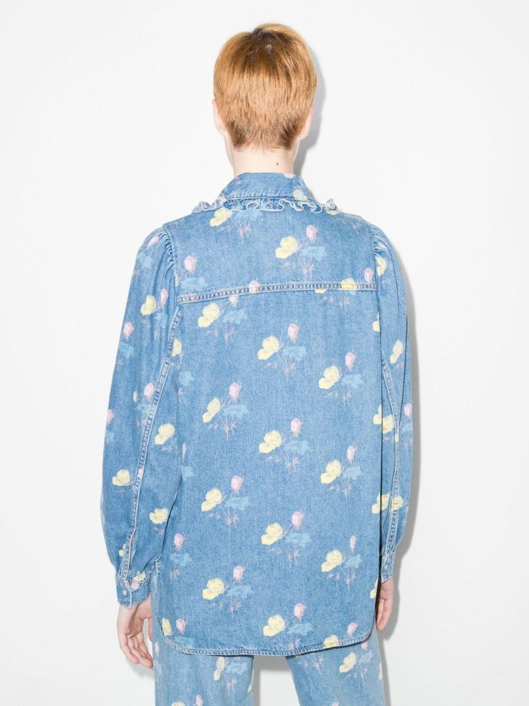 Floral Print Denim Shirt
