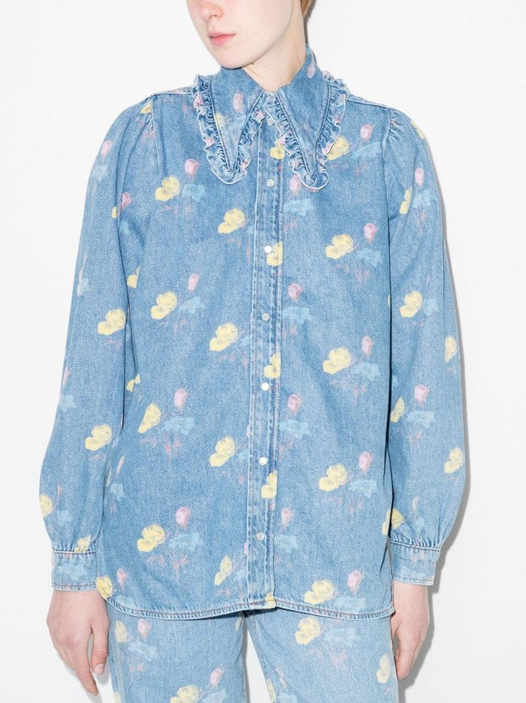 Floral Print Denim Shirt
