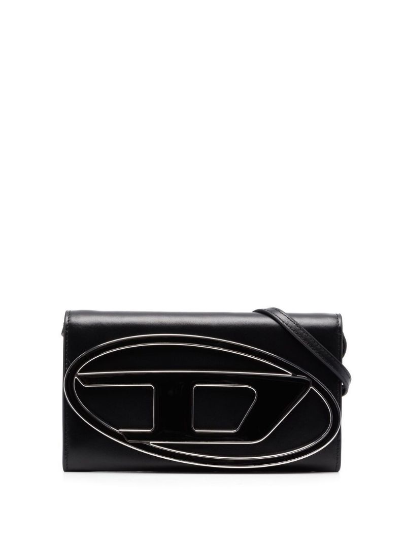Black Logo-plaque Leather Crossbody Bag