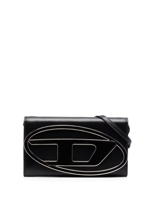 Black Logo-plaque Leather Crossbody Bag
