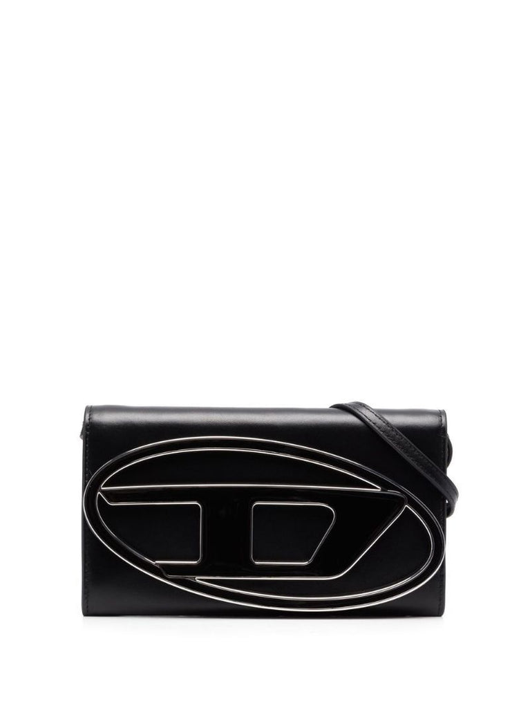 Black Logo-plaque Leather Crossbody Bag