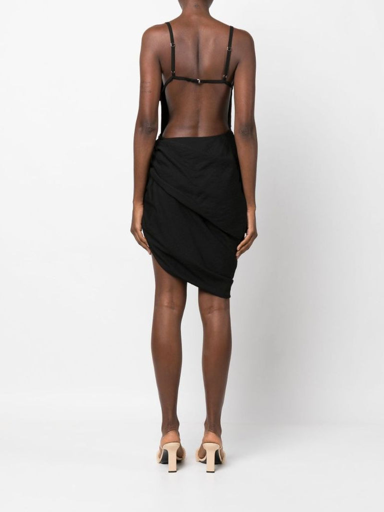 Black La Robe Saudade Open Back Mini Dress