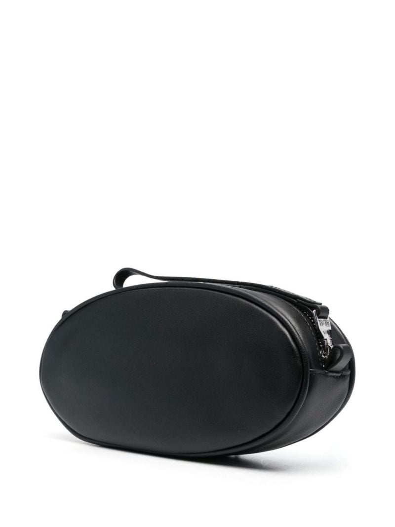 Black Logo Plaque Crossbody Bag