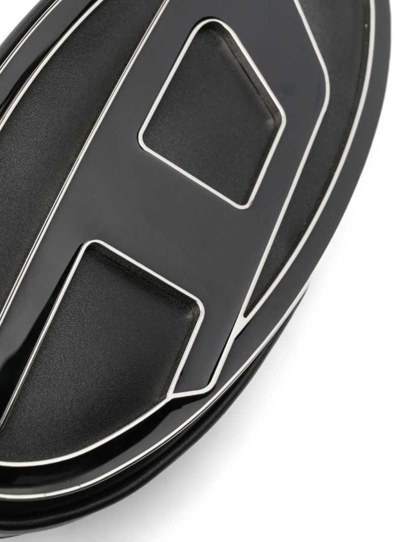 Black Logo Plaque Crossbody Bag