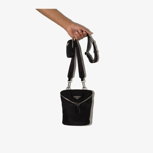 Black Logo Re-nylon Cross Body Bag