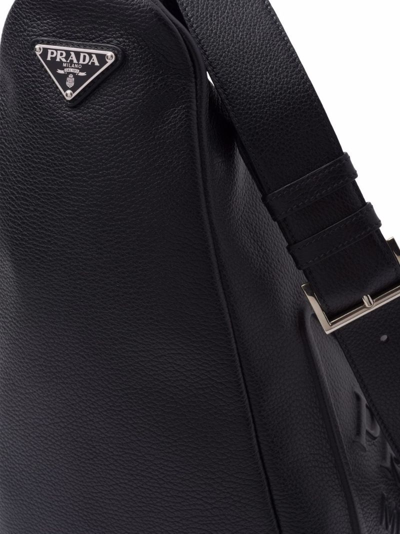 Black Triangle Leather Shoulder Bag