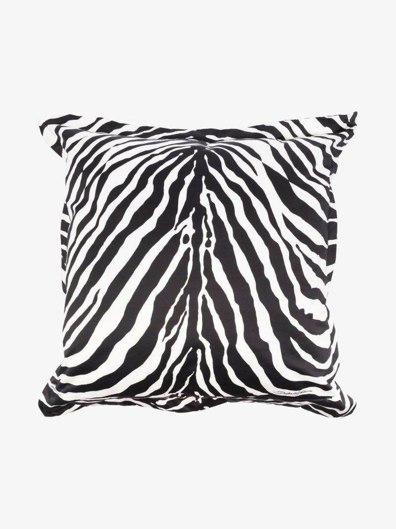 Black Duchesse Large Zebra Print Cushion