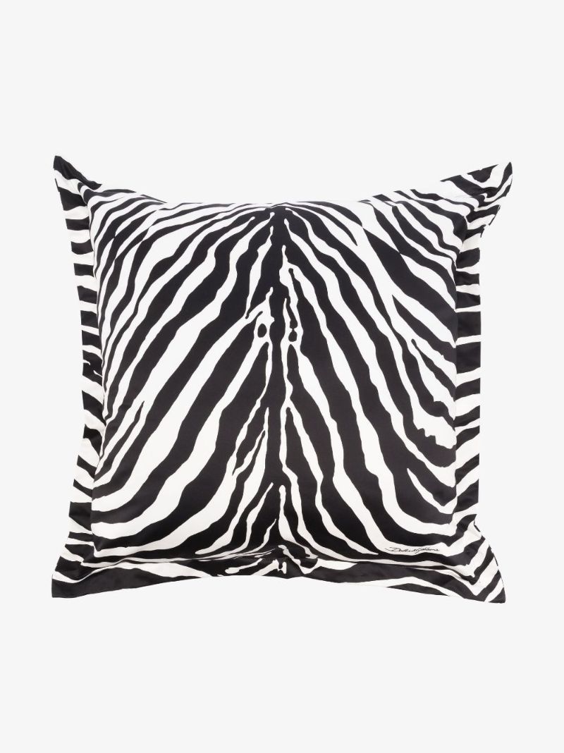Black Duchesse Large Zebra Print Cushion