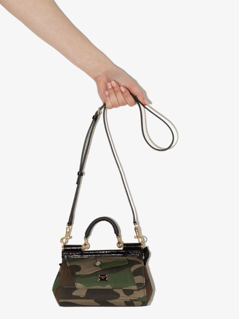 Green Sicily Camouflage Print Small Cross Body Bag