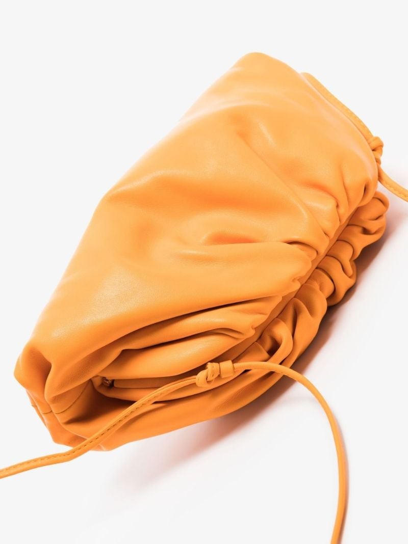 Orange Mini Pouch Leather Clutch Bag