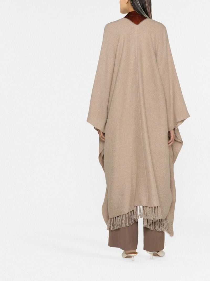 Neutral Tassel Poncho