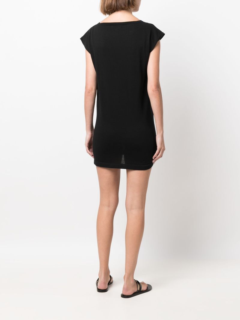 Black Logo Print Cotton T-shirt Dress