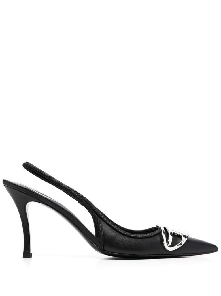 Black D-venus 80 Leather Pumps