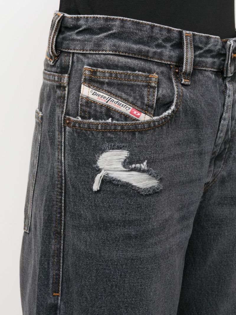 Grey Ripped Detail Denim Jeans