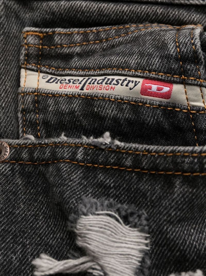 Grey Ripped Detail Denim Jeans