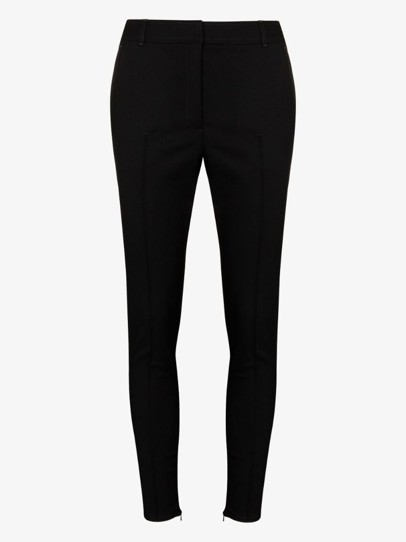 Black High Waist Wool Trousers