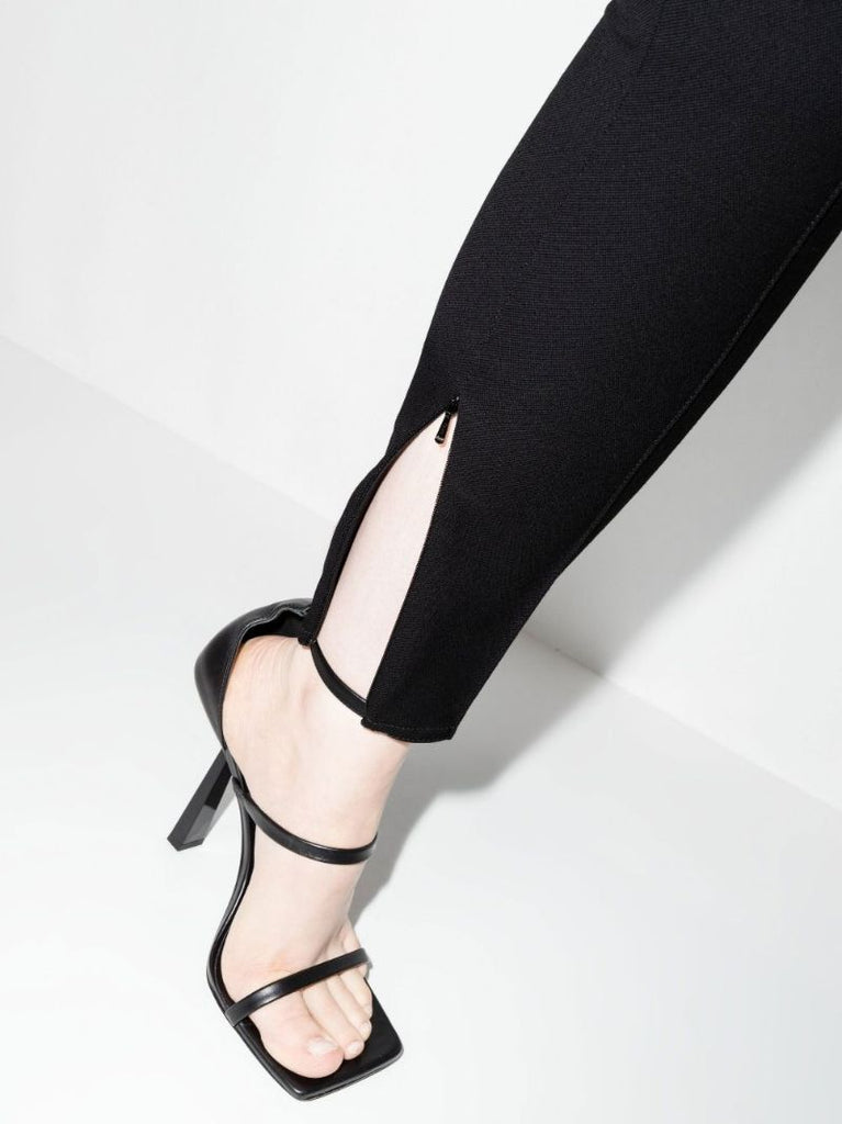 Black High Waist Wool Trousers