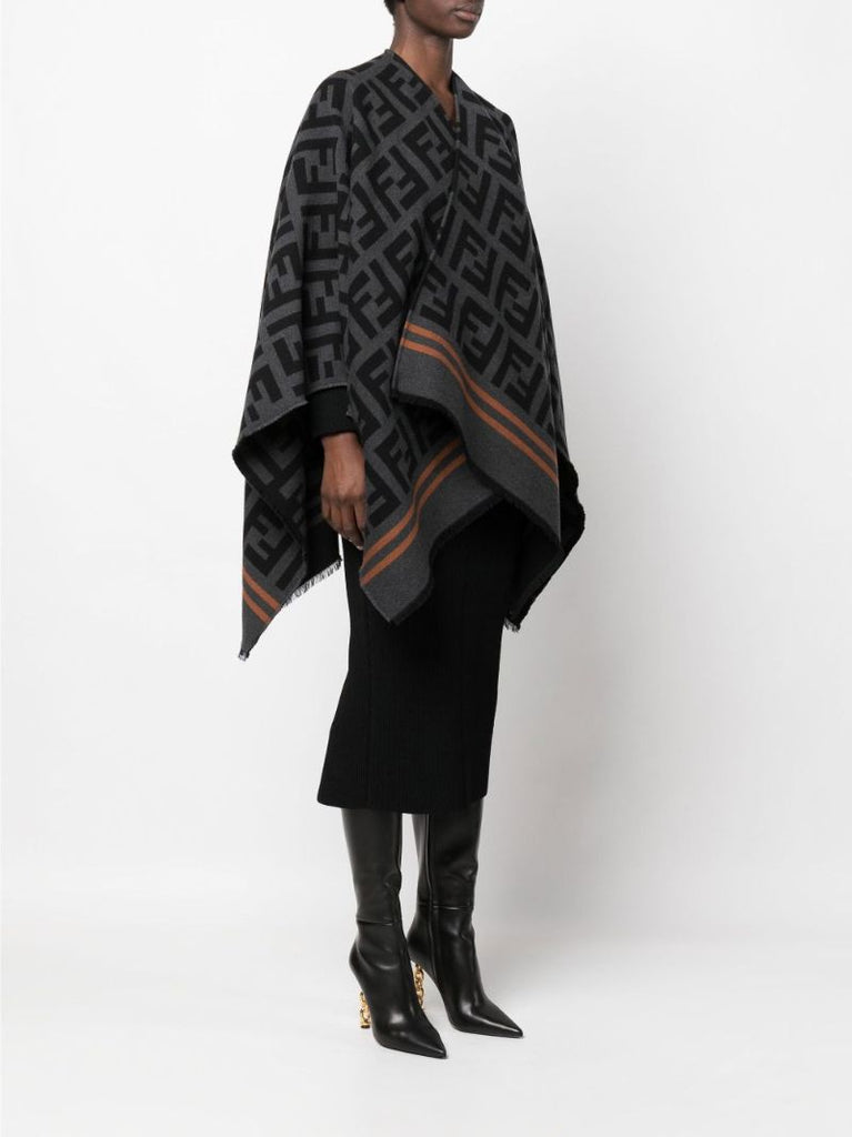 Black Ff Wool Cape