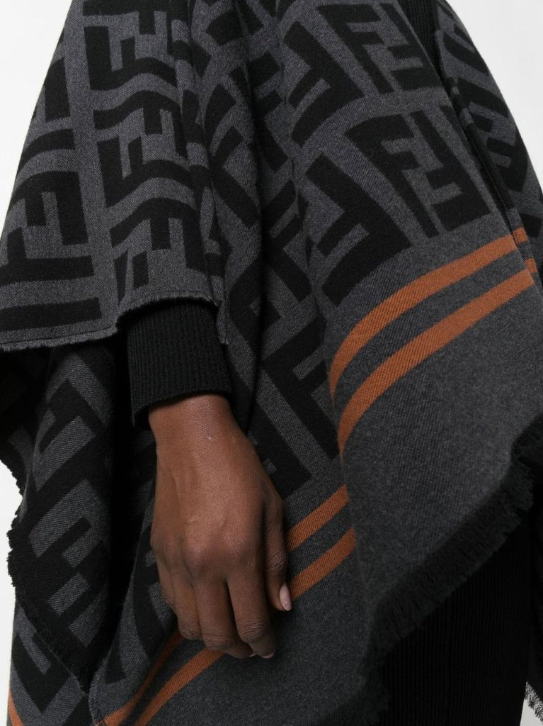 Black Ff Wool Cape