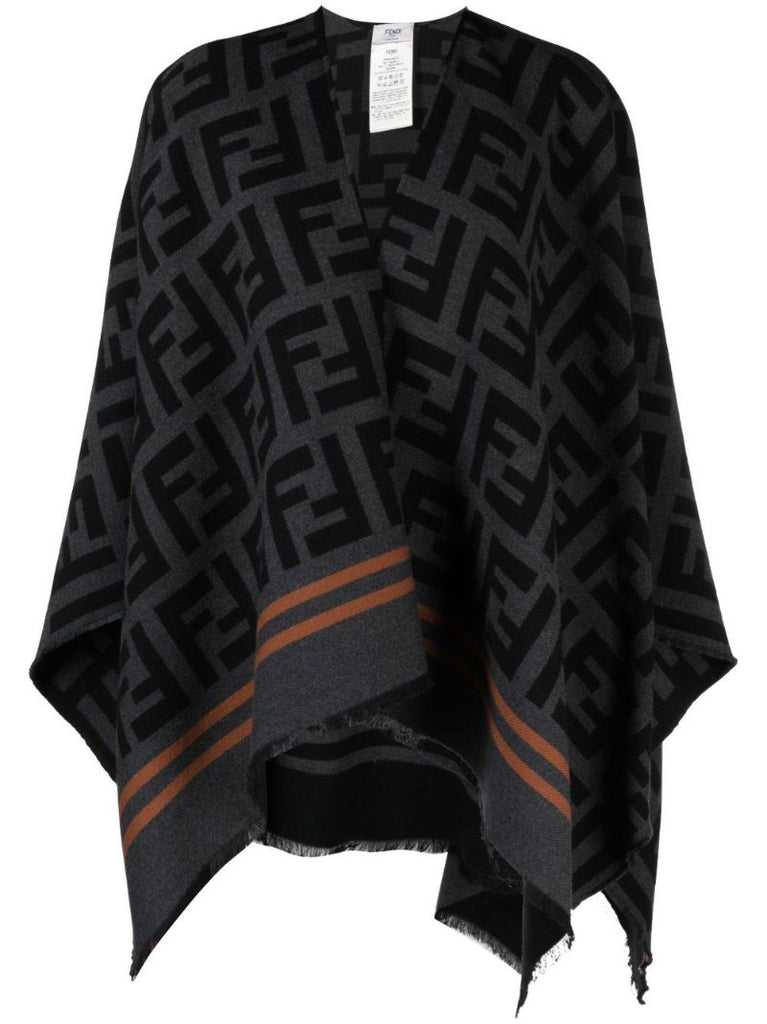 Black Ff Wool Cape