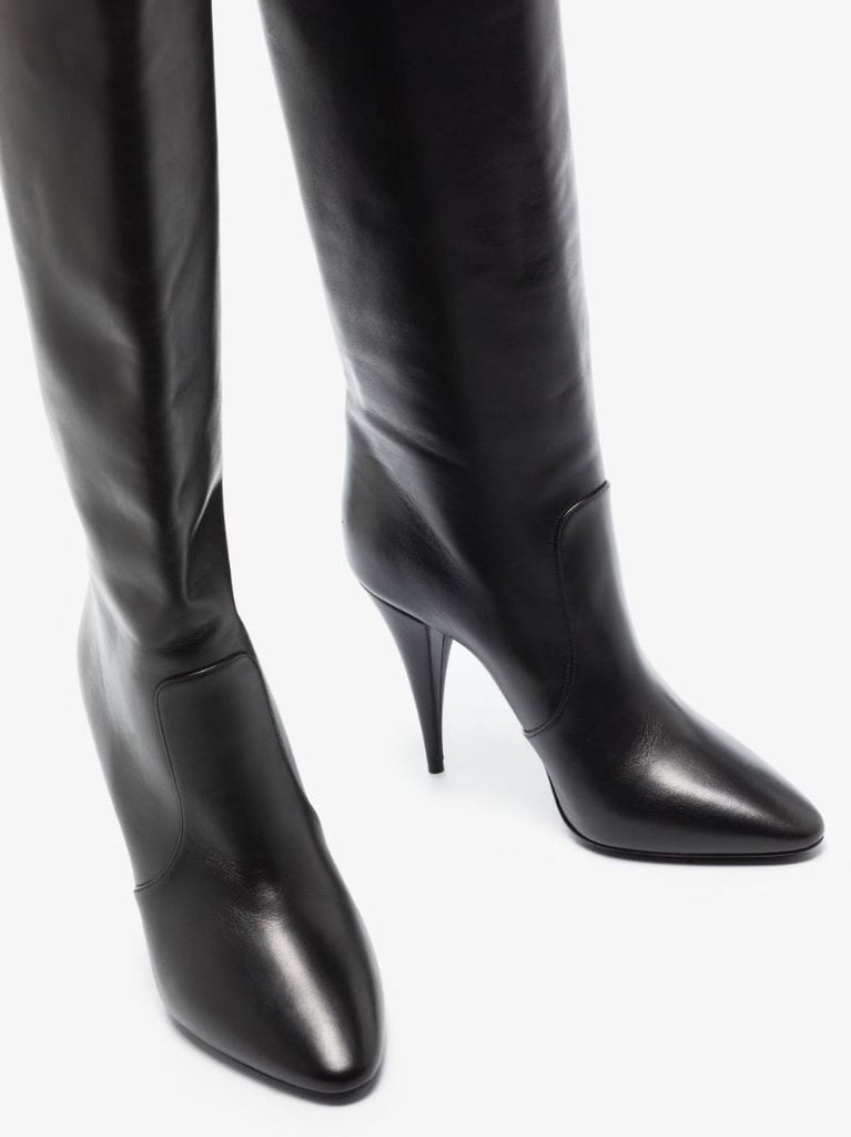 Black Harper 110 Knee-high Leather Boots