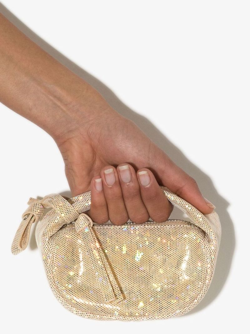 Gold Tone Micro Cush Leather Mini Bag