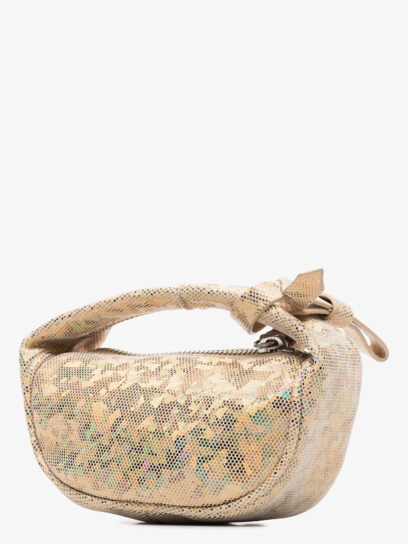 Gold Tone Micro Cush Leather Mini Bag
