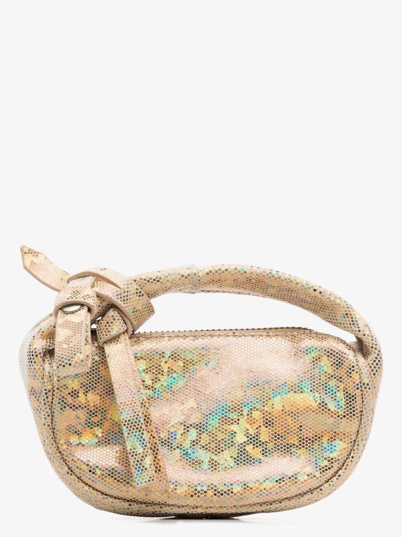 Gold Tone Micro Cush Leather Mini Bag