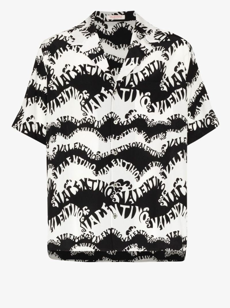 Printed Logo Silk Shirt