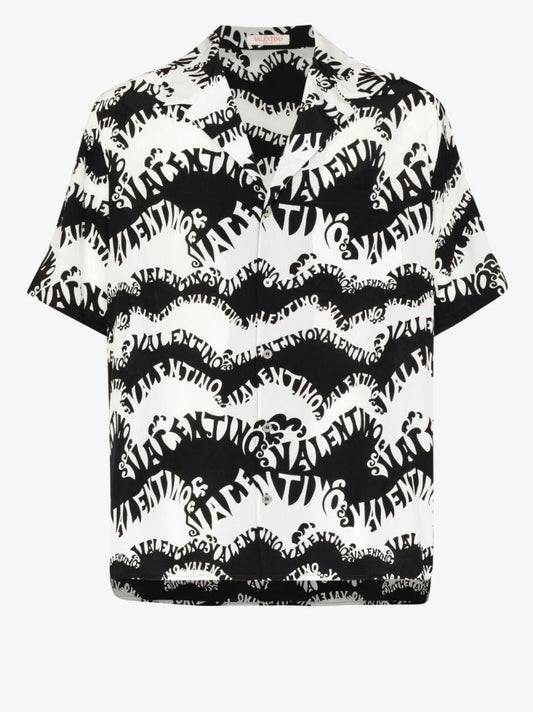 Printed Logo Silk Shirt