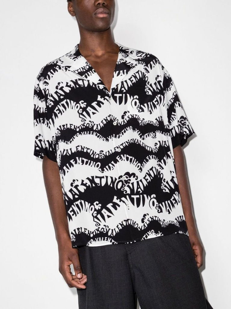 Printed Logo Silk Shirt