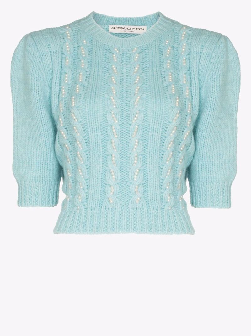 Embellished Cable Knit Sweater