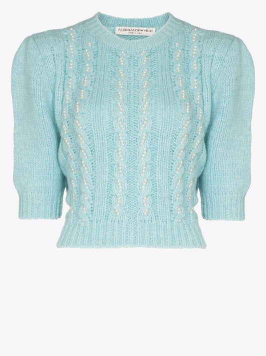 Embellished Cable Knit Sweater