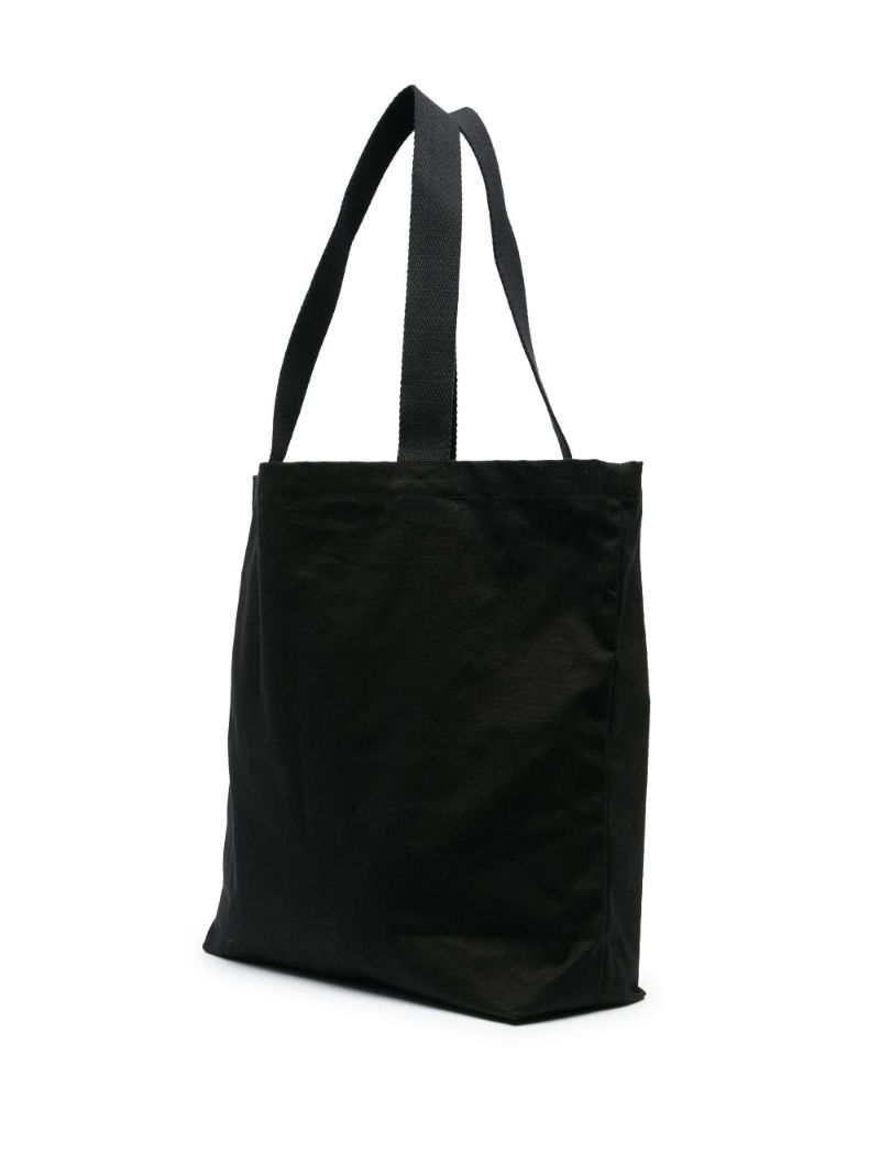 Black Fox Head Patch Canvas Tote Bag
