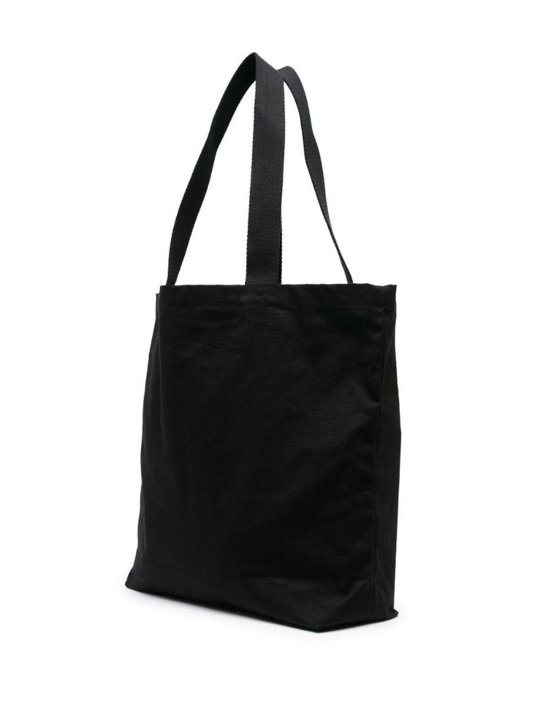 Black Fox Head Patch Canvas Tote Bag